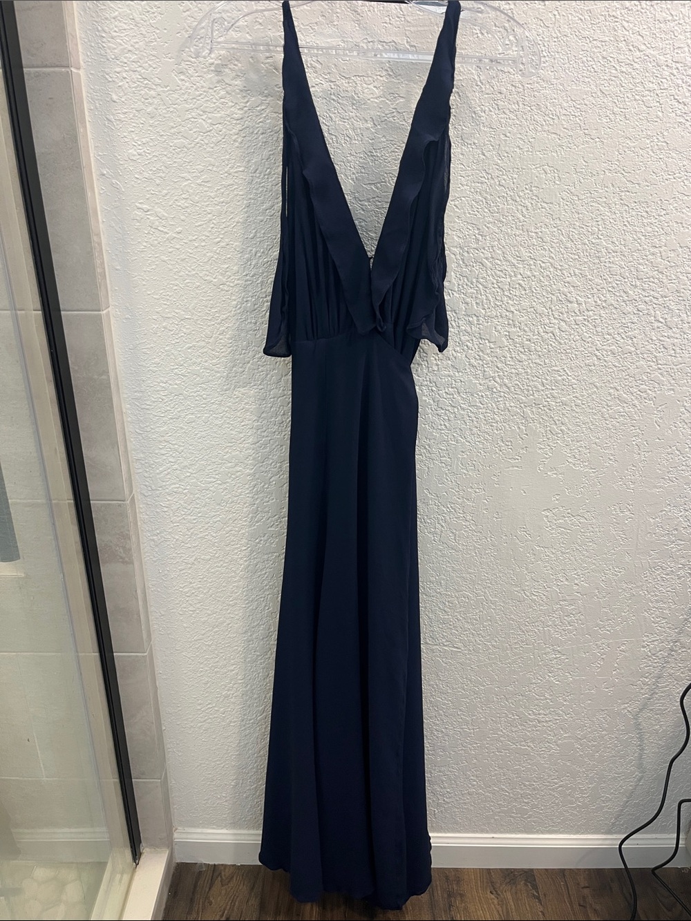 Reformation Navy Plunge V-Neck Maxi Dress READ - Picture 2 of 13